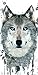 Wolf Face Close Up Modern Illustrated Animal Decorative Art Poster Print, Rolled 12 by 24