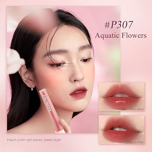 Colorkey Soft Matte Water Tint, Hydrating Glossy Lip Gloss, Long-Lasting Liquid Lipstick | Moist Fit Without Stickiness | Moisturized | Transparent | Highly Pigmented Lip Tint(P307 Aquatic Flowers) #TOP2