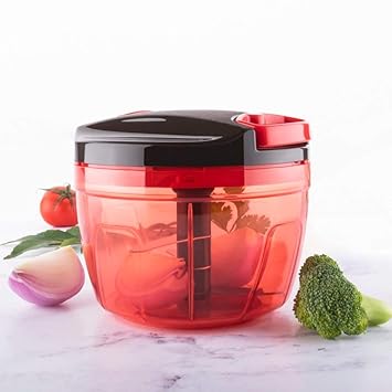 Garth Manual Mini Small Plastic Food Chopper with Extra Sharpe Blades (375 ml) (Multicolour)