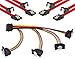 Produktbild Poppstar Sata Kabel Set (Stecker gerade-90° gewinkelt), 4X 0,5m Sata 3 Datenkabel, rot + 20cm 4-Fach Y-Stromkabel Adapter