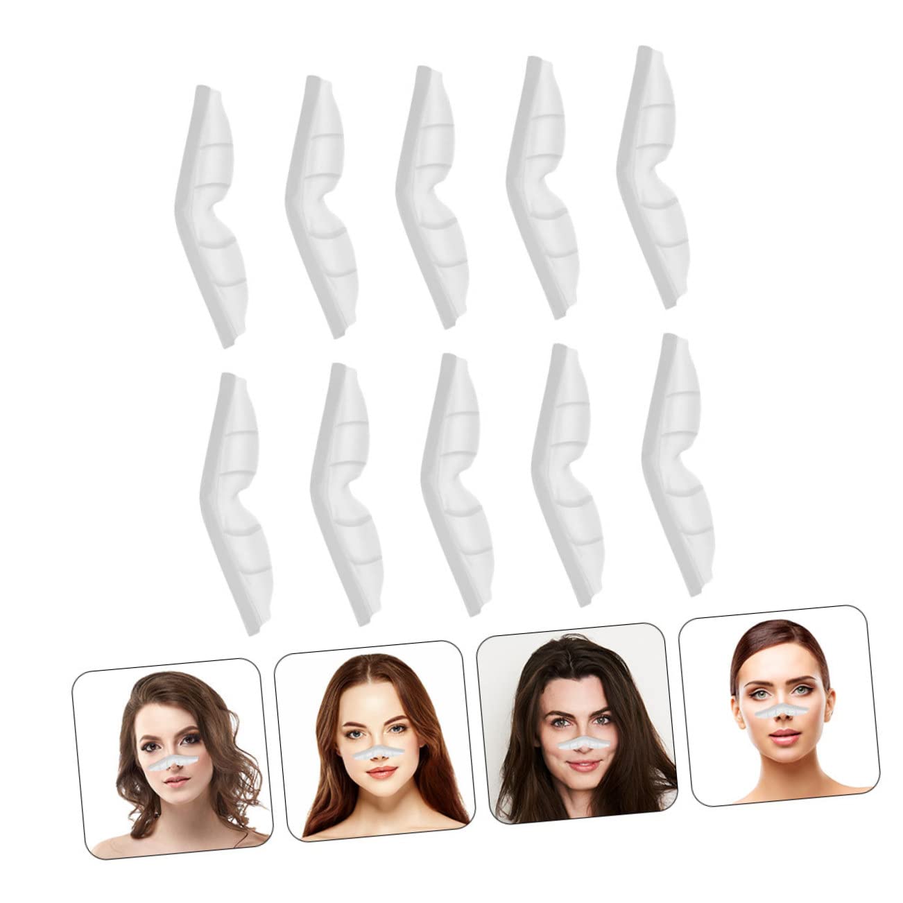 SHINEOFI Lot De 5 Bandes De Masque Et Plaquettes Nasales Anti-buée Blanches Confortables Et Robustes 20 Pièces X 5
