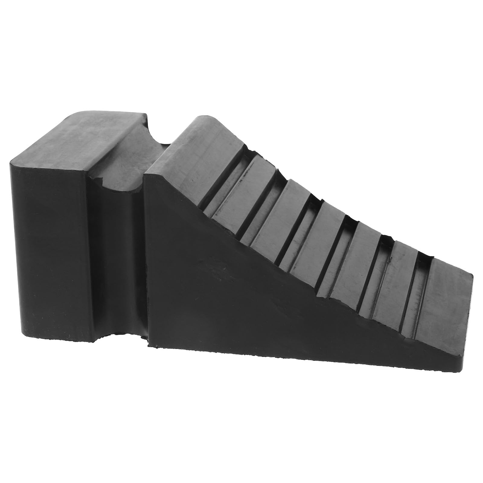 Calzo de Goma Negro para Rueda de Vehículo Portátil y Resistente, Tope Antideslizante Adecuado para Remolques y Camiones en Rampas
