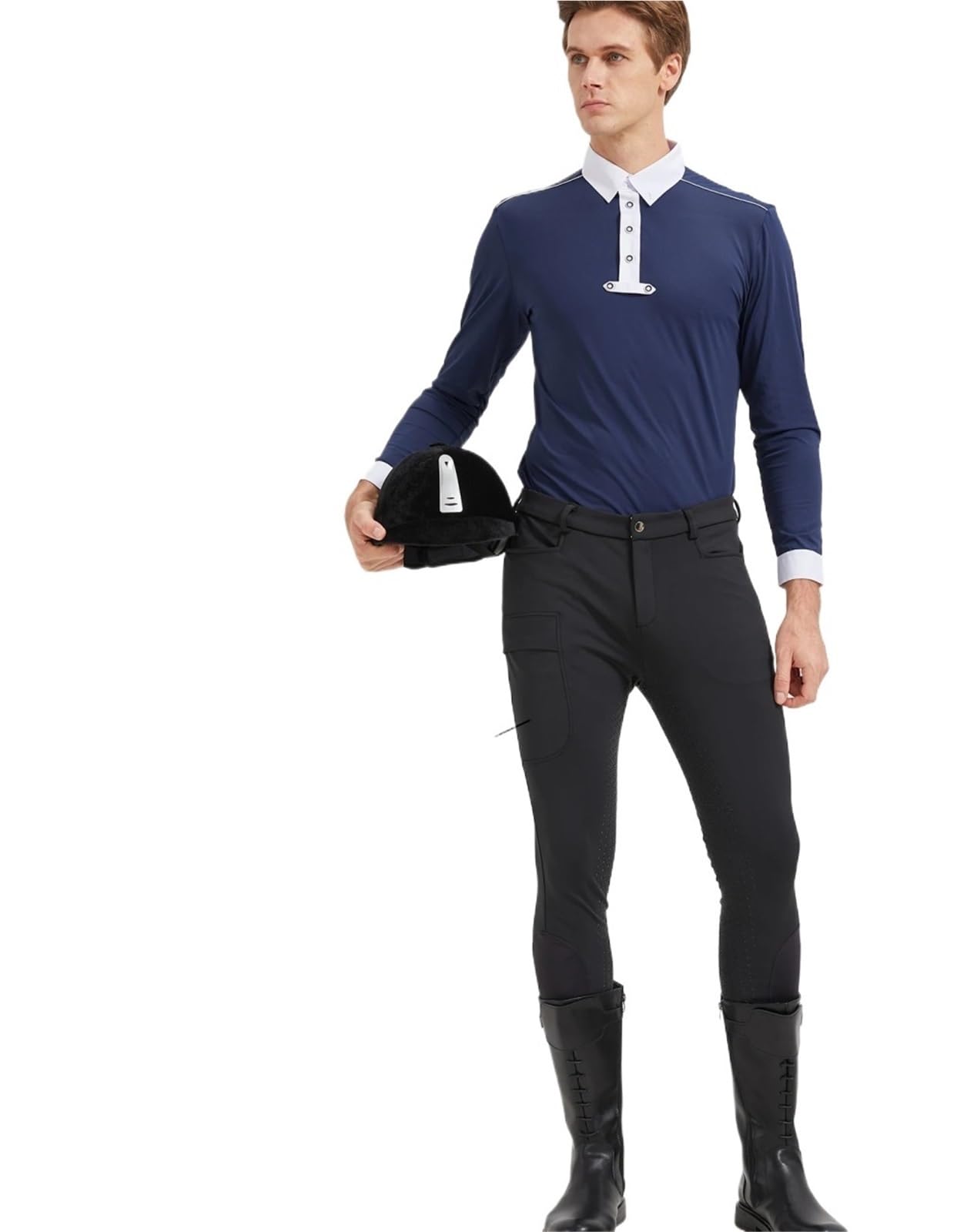 Pantalones Montar a Caballo Mujer Pantalones ecuestres Profesionales for Hombre, de Silicona, elásticos y Secado rápido(Black,XXL)