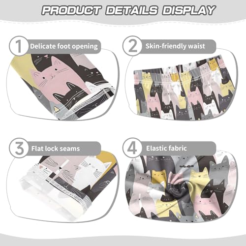 Various Cat Pattern Girls Leggings Kids Yoga Pants Athletic Tights Pants 4-10 Years3