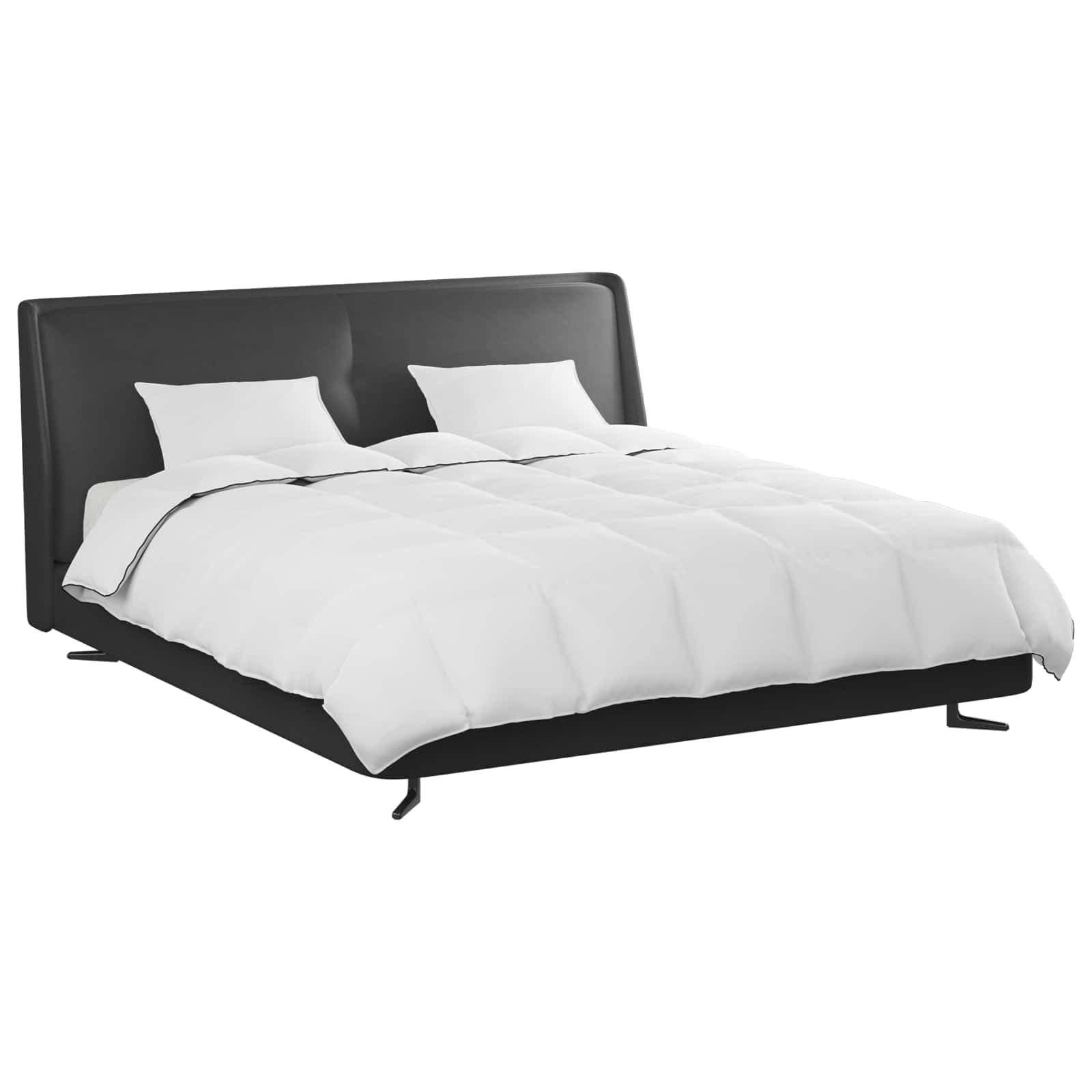 Winterbettdecke 200 x 220 cm mit 2 Kissen, Daunenfeder Steppbettdecke, Wärmende Bettwaren für den Winter, Weiß