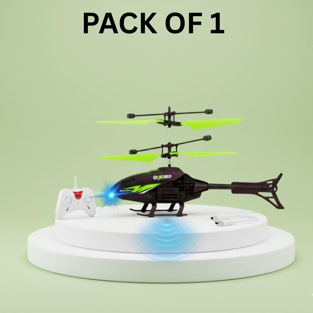 VRION®RC Helicopter with Hand Gravity Sensor for Kids 4+, Flying Remote Control Helicopter Toy, Chargeable with 3D LED Light & Smart Safety Sensor, Indoor Outdoor Play, Gift for Boys & Girls (Green) 4