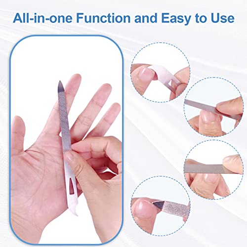Nail Files For Natural Nails (6 Pack), Metal Nail File 5.5’’ Stainless Steel Thin Durable Nail Filer With Curved Sharp Pointed Tip Double Sided Manicure Pedicure Toenails Tools #TOP1