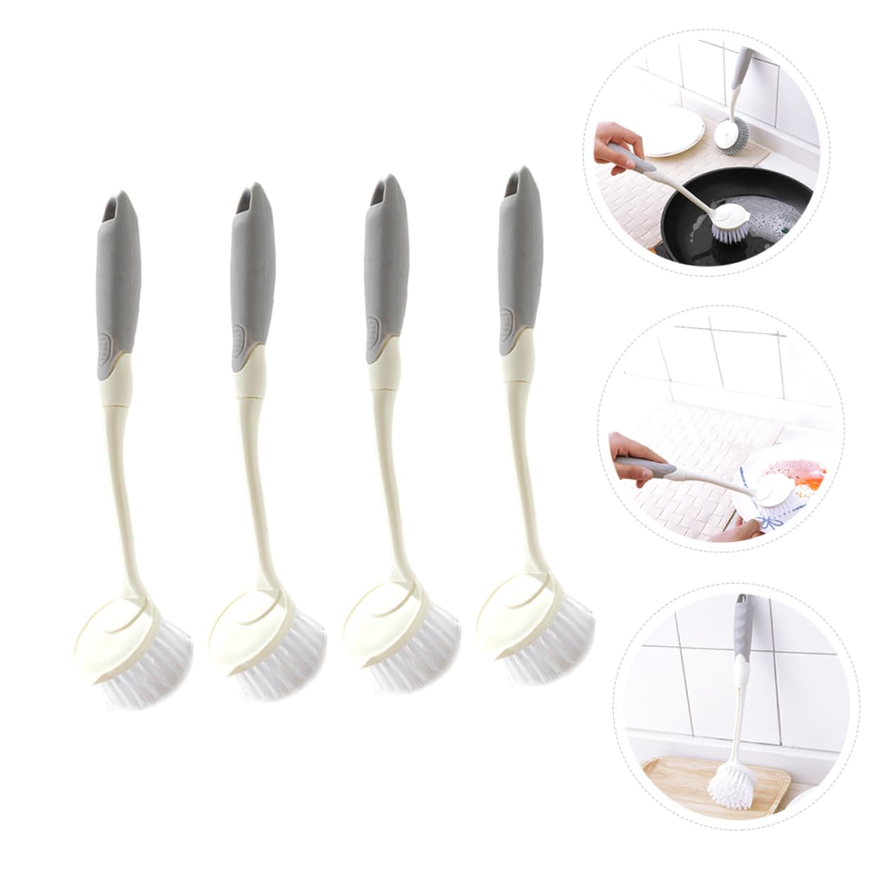 2 Series Cepillos De Limpieza para Ollas Mango Cepillos Duraderos para Fregar Platos Y Utensilios De Cocina para Limpieza Efectiva De Sartenes Y Superficies 4 Piezas*2