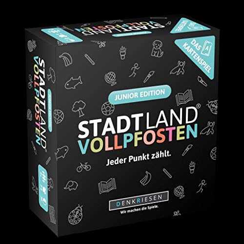 DENKRIESEN - Stadt Land VOLLPFOSTEN - Das Kartenspiel - Junior Edition: Kartenspiel mit 120 Karten