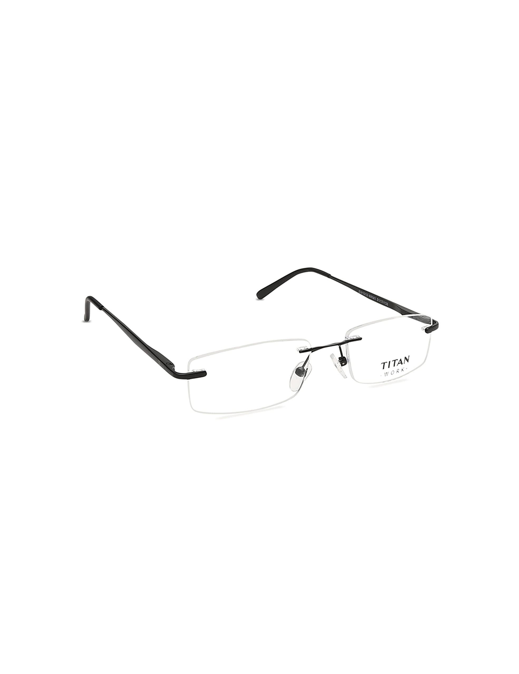 TitanBlack Rectangle Rimless Eyeglasses For Men