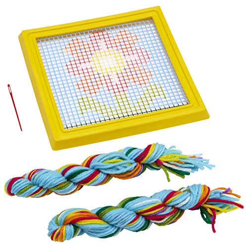 Image of Alex Craft Simply Needlepoint Flower Kids Art and Craft Activity, Gift for Beginners in Needlepoint, A Skill that Lasts a Lifetime, for Ages 5 and up (Pack of 2)