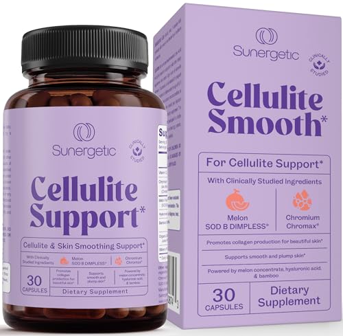 Premium Cellulite Supplement Anti Cellulite Capsules For Women Supports Skin Smoothing Smooth Legs Reduces Cellulite & Promotes Collagen Production With Clinically Studied Melon SOD 30 Count