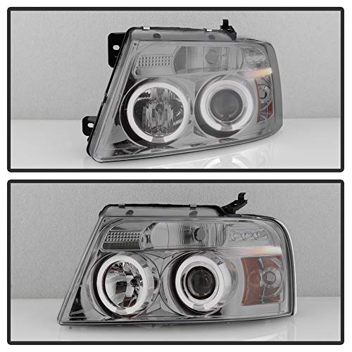 Image of ACANII - For 2004-2008 Ford F150 LED Dual Halo Ring Smoked Lens Projector Headlights Headlamps, Driver & Passenger Side