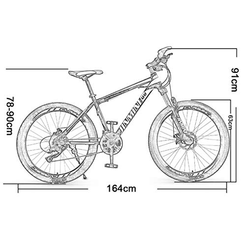 JLRTY Mountainbike Mountainbike, 26 Zoll Männer/Frauen Hardtail Bike Carbon Stahlrahmen Doppelscheibenbremse Und Vorderradaufhängung (Color : Black+Green, Size : 21 Speed) – Bild 8