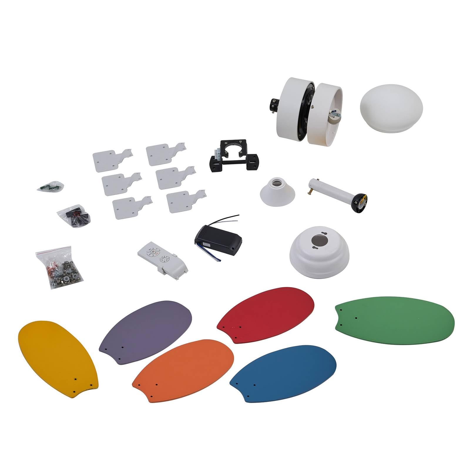 Lindby ventilador de techo con luz en color, blanco, lámpara | e27, moderno, de madera, con mando a distancia, con mando a distancia para sala de estar, salón, habitación infantil
