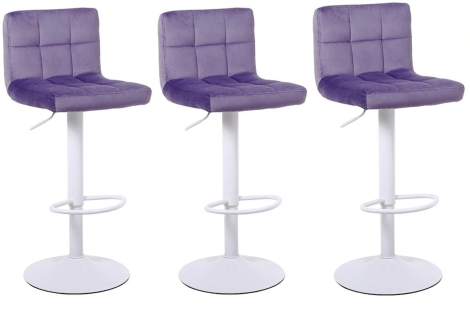 MILLIES DESIGN MANHATTAN VELVET Bar Stools, swivel height adjustable (3, MAUVE PURPLE)