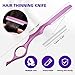 Professional Hair Cutting Scissors Sets Stainless Steel Barber Hairdressing Scissors Multifunctional Salon Thinning Scissors Straight Shears Tools Gifts for Mom Dad Friends (Purple)
