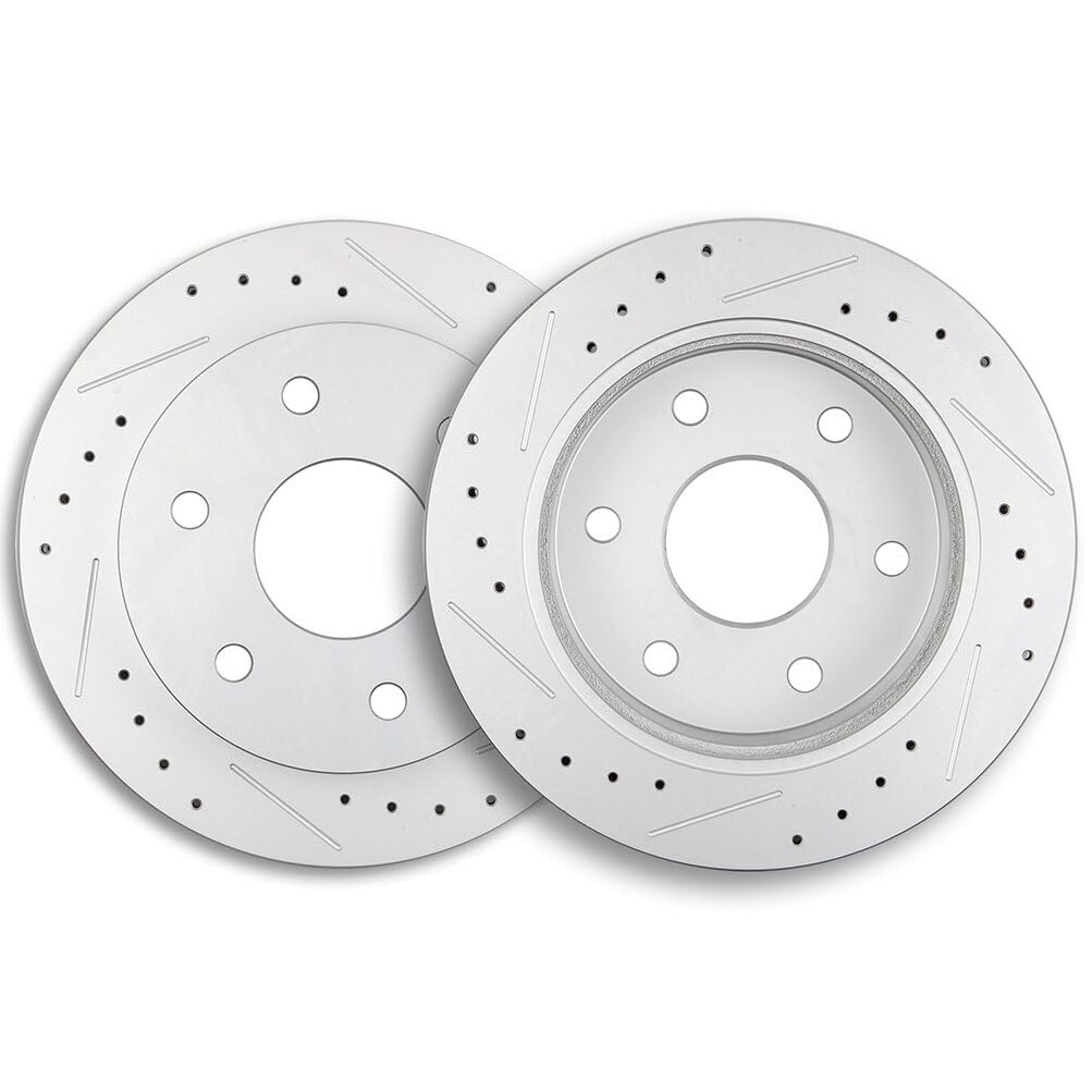ECCPP 6-Lugs Vented-Silver Brake Rotors 2pcs - For Cadillac Escalade,for Chevy Blazer,K1500,K1500 Suburban,K2500,Suburban 1500,Tahoe,for GMC Jimmy,