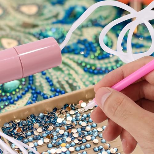 BTFO Diamant Malsets, Elektrischer Diamant Kunststift Kabellos Wiederaufladbar Vakuum Malzubehör Werkzeuge für Erwachsene