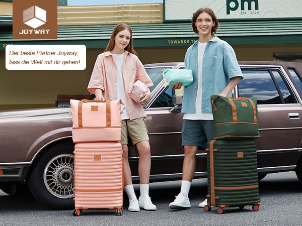 Image of Joyway 28 Inch Large Luggage Hardside Suitcase with Spinner Wheel, Lightweight 3 Piece Suitcase Set with TSA Lock(Green)