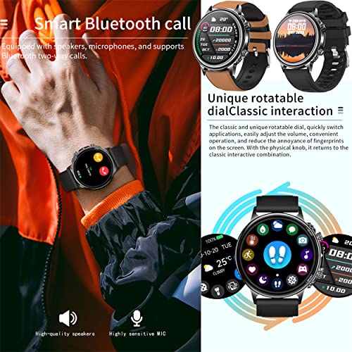 Reloj-Inteligente-Hombre-Smartwatch-con-Pulsometro-Podometro-Presion-Arterial-Pulsera-Actividad-Inteligente-Deportivo-Impermeable-Reloj-Hombre-para-Android-y-iOS-Marron