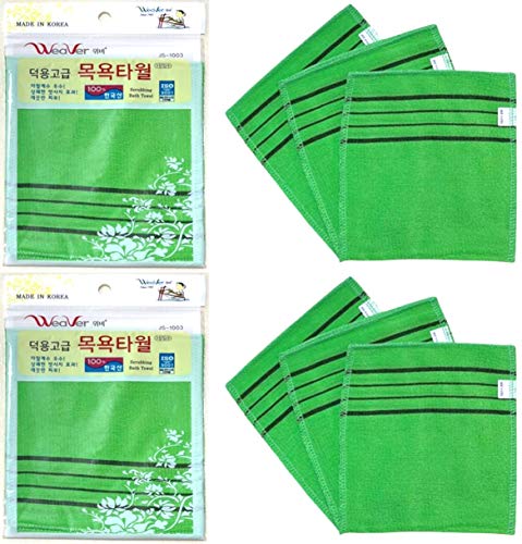 DAE YOUNG Genuine Advanced Korean Italy Towel, Asian Exfoliating Bath Washcloth, Color (Green) 6pcs DAE YOUNG Genuine Advanced Korean Italy Towel, Asian Exfoliating Bath Washcloth, Color (Green) 6pcs
