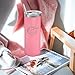 YOUKE OLA 16 Pack Stainless Steel Skinny Tumblers Bulk Straight Double Wall Powder Coated Insulated Tumbler with Lid and Straw for Laser Engrave, DIY Gift, 20oz Light Pink