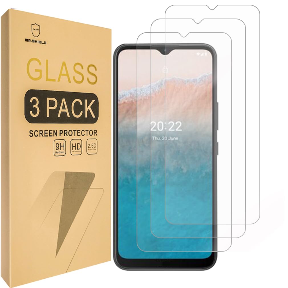 Mr.Shield Screen Protector For Nokia C21 Plus [Tempered Glass] [9H Hardness] [3-Pack] Screen Protector