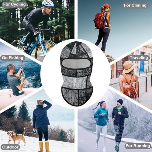 Balaclava para hombre máscara para esquí gris invierno máscara facial cubierta para ciclismo miniatura 6