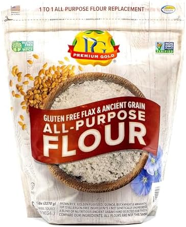 Premium Gold Gluten Free All Purpose Flour, 5 Pound, Gluten-Free, Non-GMO, Kosher, High In Fiber, Source of Omega-3, Plant-Based Protein, No Preservatives, No Additives, Ideal for Beverages & Baking