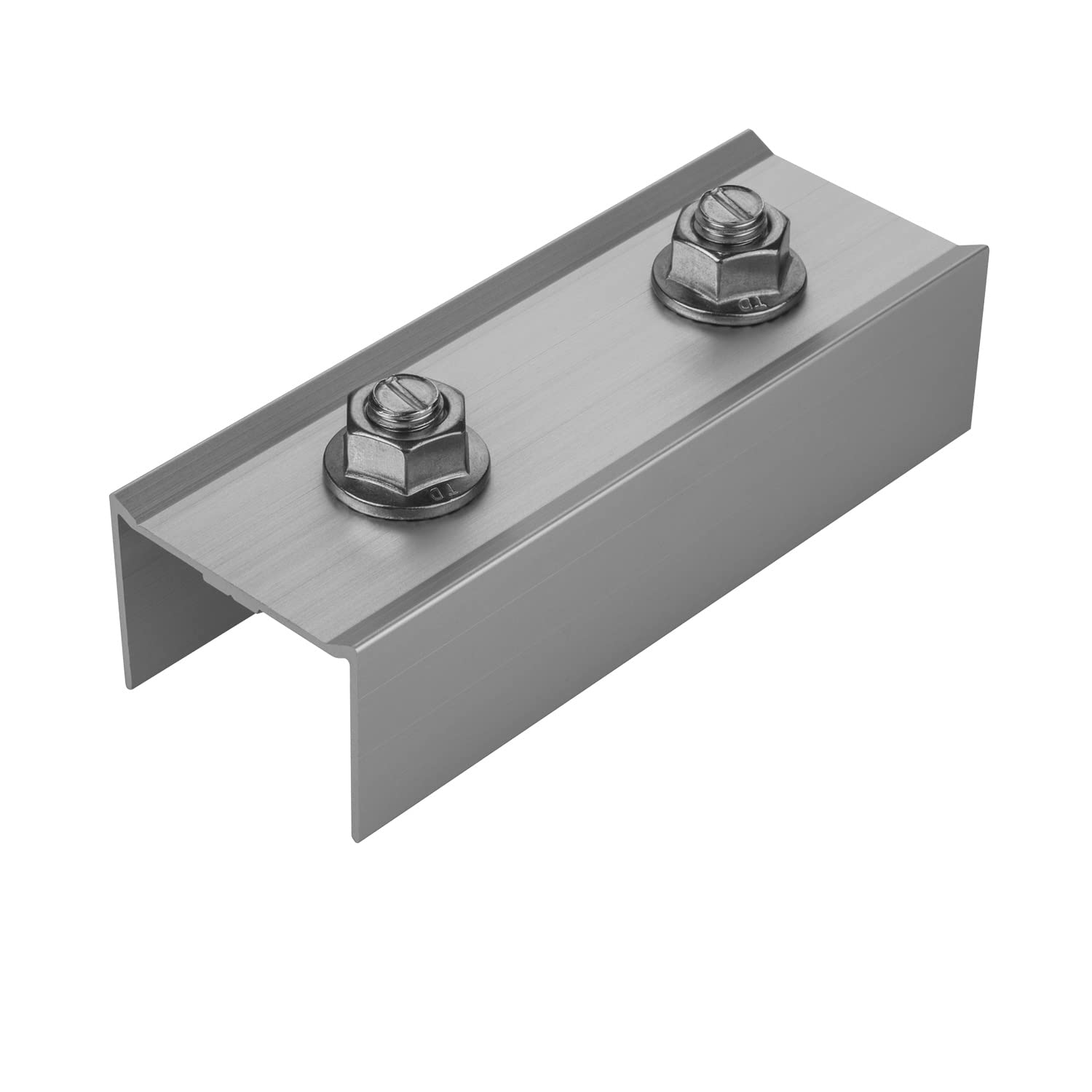 Avoltik Lot de 4 raccords profilés en C en aluminium 40 x 40 mm pour rails PV | Connecteur de rail pour panneaux solaires photovoltaïques | Avec vis | Argenté