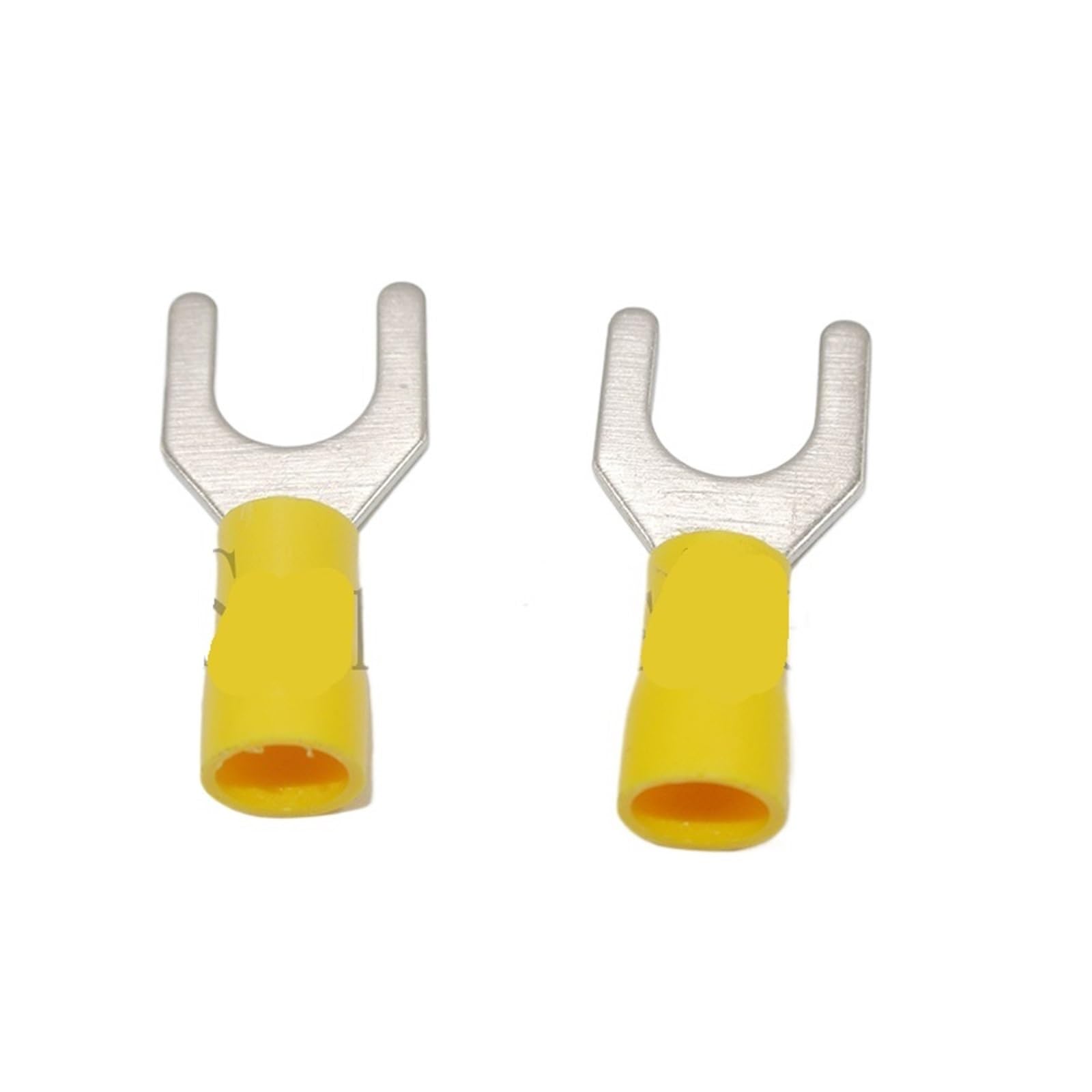 REIUAFWYGV 500PCS SV5.5-6 12-10AWG 1/4" Yellow Insulated Fork Wire Connector Electrical Crimp Terminal