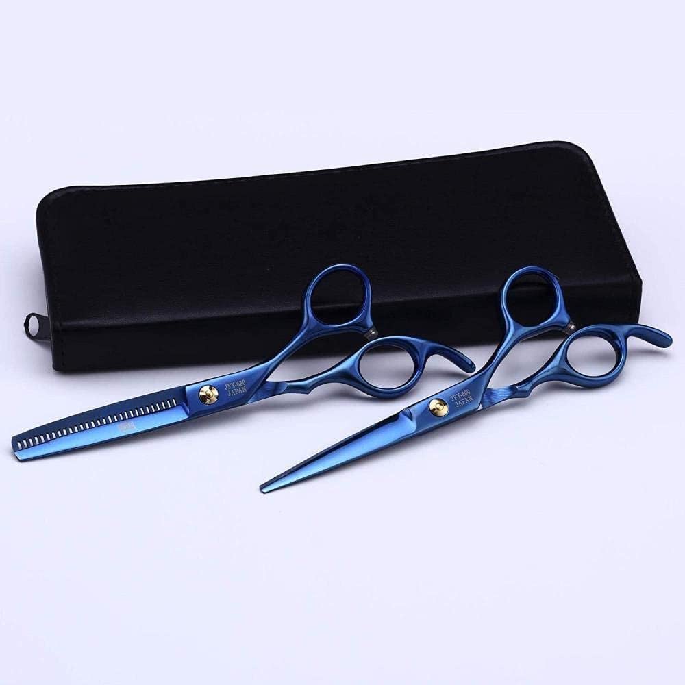 Forbici da Parrucchiere con Elegante Stampa Blu Resistente Acciaio Giapponese J2 per Parrucchieri O Uso Domestico