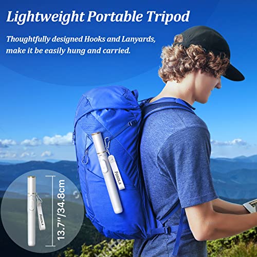 Foxola 61" Phone Tripod & Selfie Stick, Extendable All-In-1 Cell Phone Tripod Stand With Wireless Remote, Portable Tripod For Iphone14/13/12 Android In Selfies/Live Stream/Record/Vlog, White #TOP5