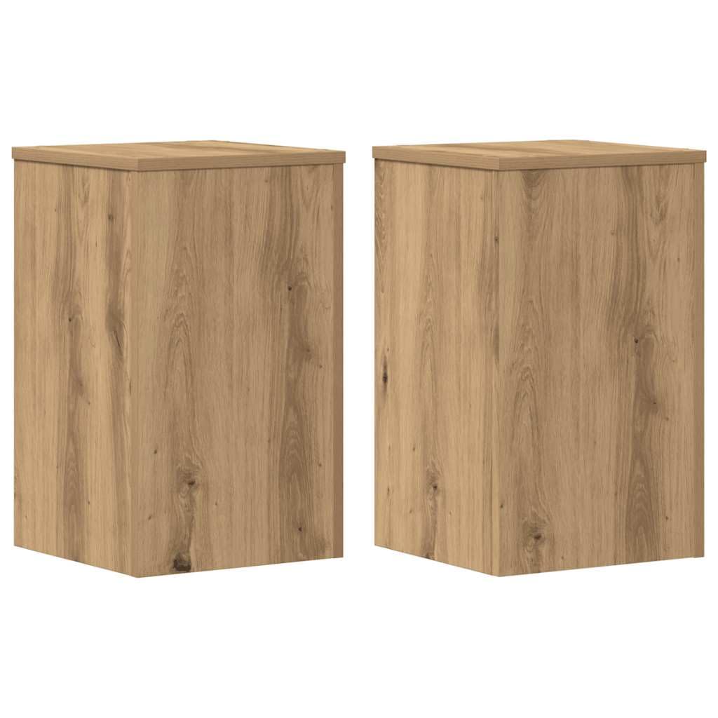 Vidaxl Oak Oak Plant Stands 2 Pcs, Plant Pot Stand For Indoor Living Room, Plant Holder For Decorative, Flower Stand Flower Pot, Artisan Oak Engineered Wood
