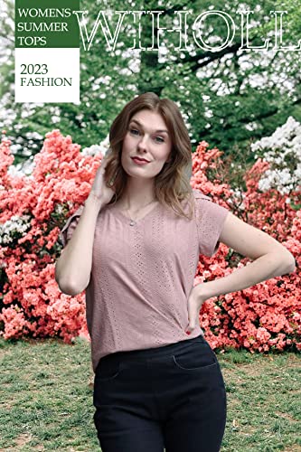 Wiholl Tunic Tops To Wear With Leggings, Women Summer Shirts, V Neck Basic Tees Plain Rosybrown L #TOP1