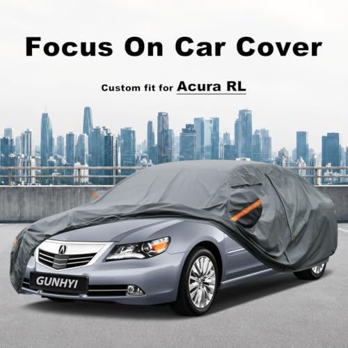 Image of GUNHYI Premium Car Cover Custom Fit Acura RL, 16 Layers Heavy Duty Car Cover Waterproof All Weather with Zipper Door for Sun Rain Snow Dust Uv Protection