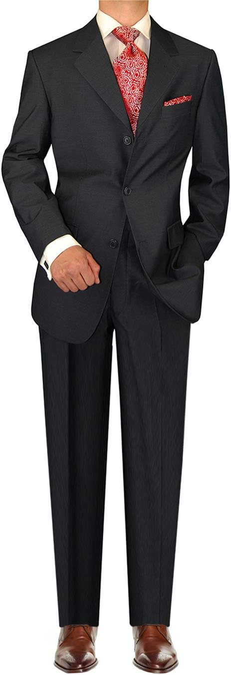 DTI GV Executive Italian Men's 3 Button 2 Piece Wool Suits Set Jacket Trousers