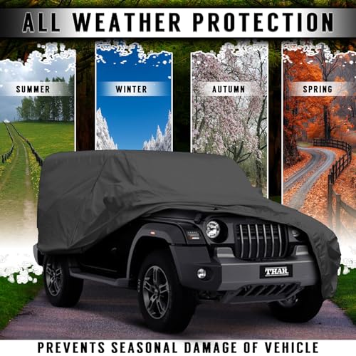 Image of Car Body Cover for Mahindra Thar (Grey with Mirror)
