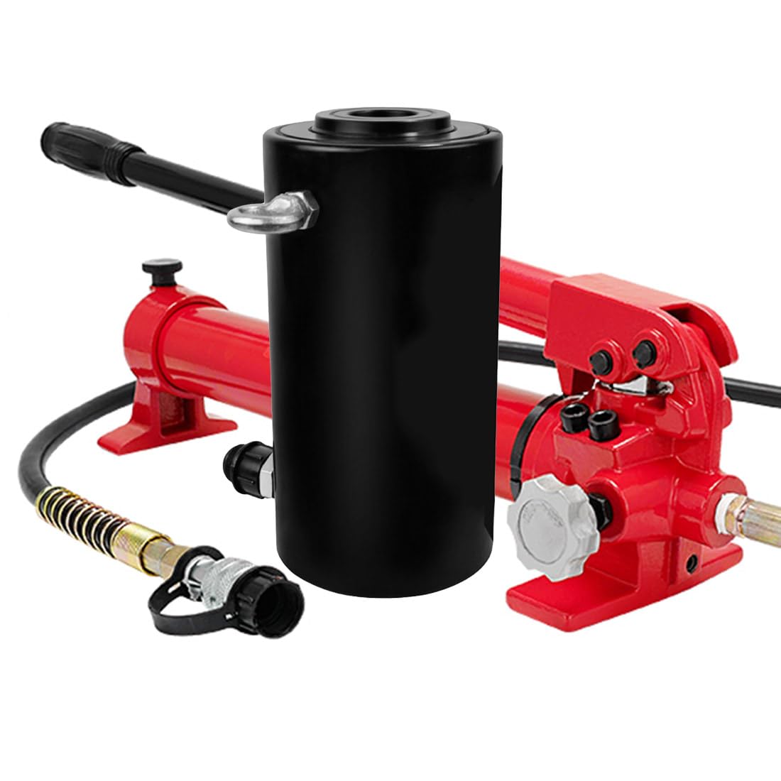 2"/4" Hub Hohlkolben Einfachwirkende Hydraulische Hubzylinder, Automatisch Einfahrender Hebebock Hydraulische Hebebock-Sets Mit Handpumpe, 20/30/60 Tonnen(Size:4In,Color:30T)