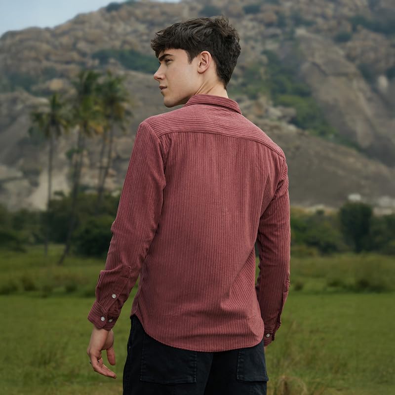 Image of CAHOOT Men's Shirt for Casual Wear | Spread Collar | Long Cuffed Sleeves | Button Closure | Shirt Crafted with Comfort Fit for Everyday Wear