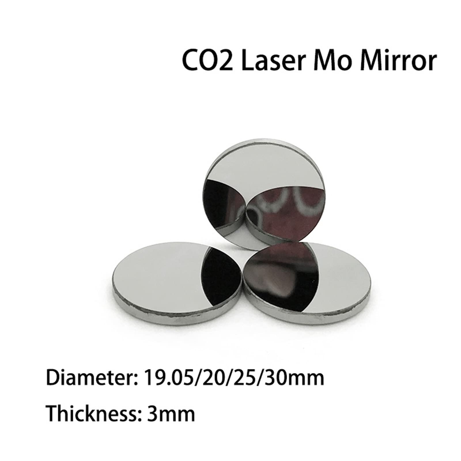 Optical Reflective Mirror Dia 19.05 20 25 30mm Thk 3mm CO2 Laser Molybdenum Mirror for CO2 Laser Cutting Engraving Machine(20MM_3MM)