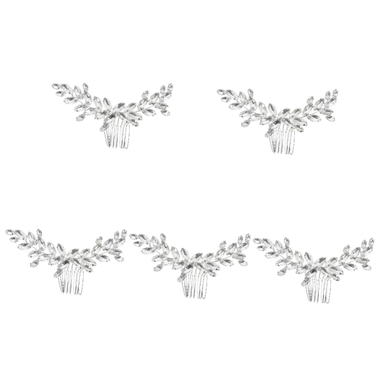 VICASKY 5 Pezzi Pettine Laterale per Sposa in Vetro con Fermaglio per Damigelle e Speciali Accessorio Raffinato per Matrimonio