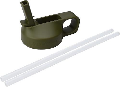 Miniatura 5 de HYDRO CELL Botella de agua de acero inoxidable con sorbete y tapa ancha de boca (ejércitonegro de 18 onzas con funda inferior de silicona negra,