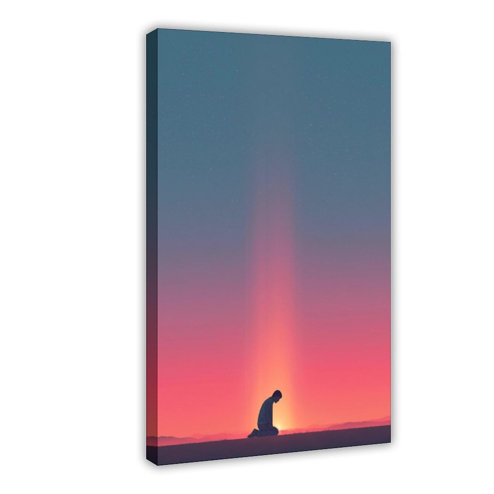 YWTJAX Prayer Silhouette Poster Canvas Poster for Dorm Room Decor Gift