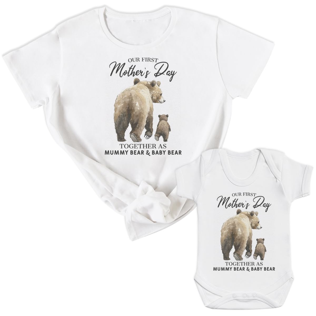 Our First Mother's Day as Baby & Mummy Bear - Bodysuit/T-Shirt - (Sold Separately) White