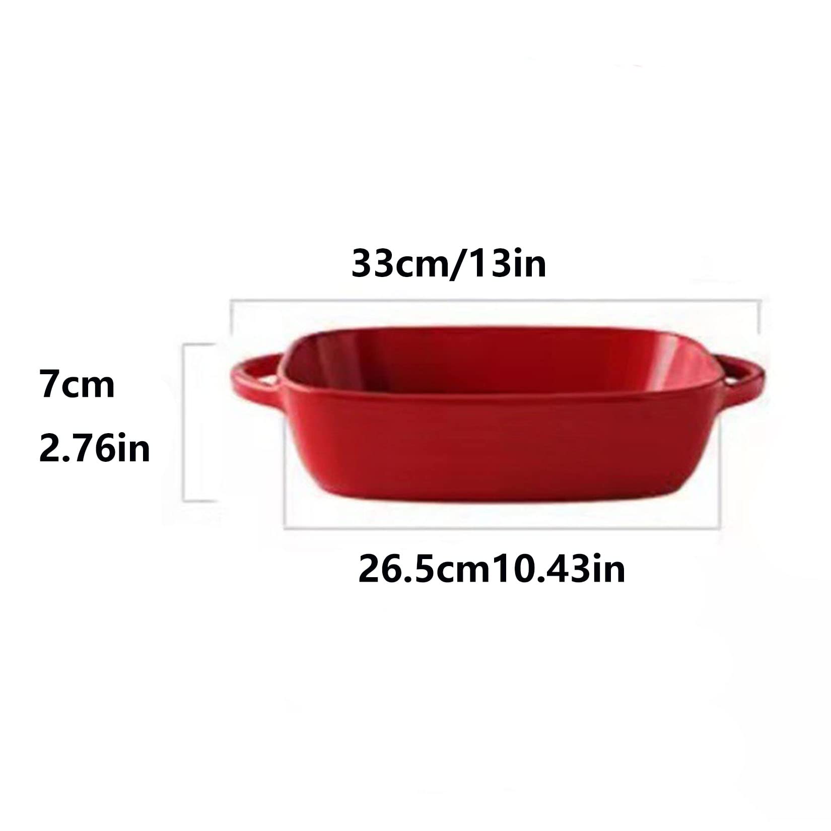 Plato para hornear de cerámica Juego de utensilios para hornear rectangulares Bandeja para hornear, Utensilios para hornear Gres Pan para lasaña pintado a mano para la cena de Navidad Cocinar la cen