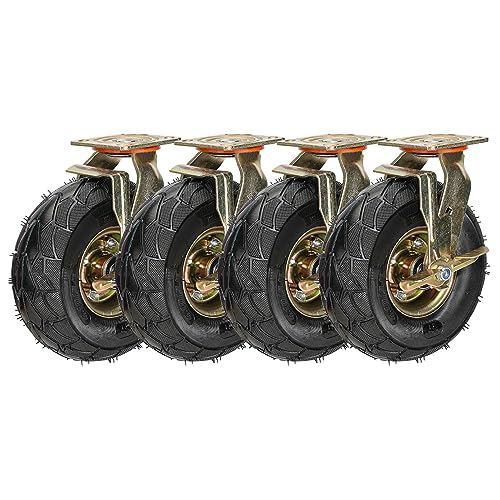 Roue Pivotante Pneumatique Relaxdays 2.50-4 - Charge Max 120 Kg, Plaque En Acier - Pour Chariot, Meuble, Palette