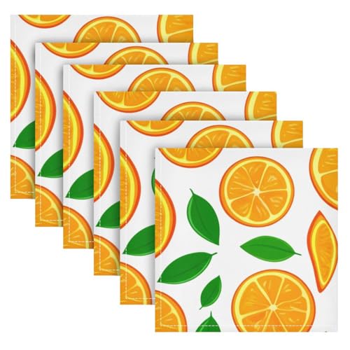 Servilletas de Tela Naranja YETTASBIN Set de 6 50.5x50.5 cm miniatura 1