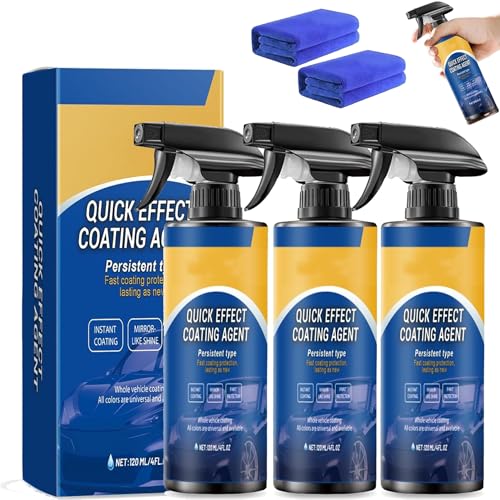 Hailoyearn Coating Agent Spray, Advanced Car Quick-Acting Coating Spray, Waterless Wash, Glaze Sealer & Wax Polish, 3-in-1 Car Care Solution for Paint Renovation and Shine Protection (3Pcs)